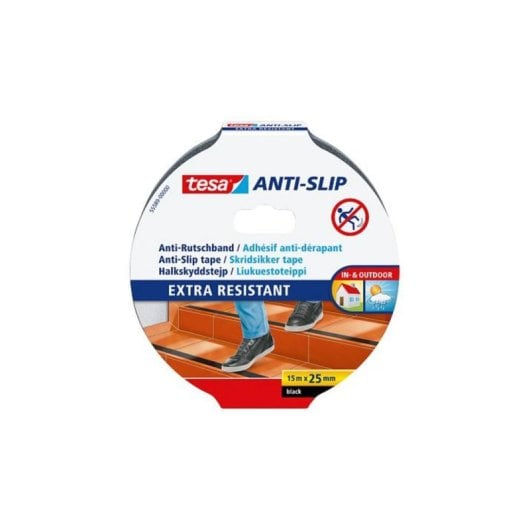 Cinta antideslizante para baño TESA 55589-00 Negro 25 mm