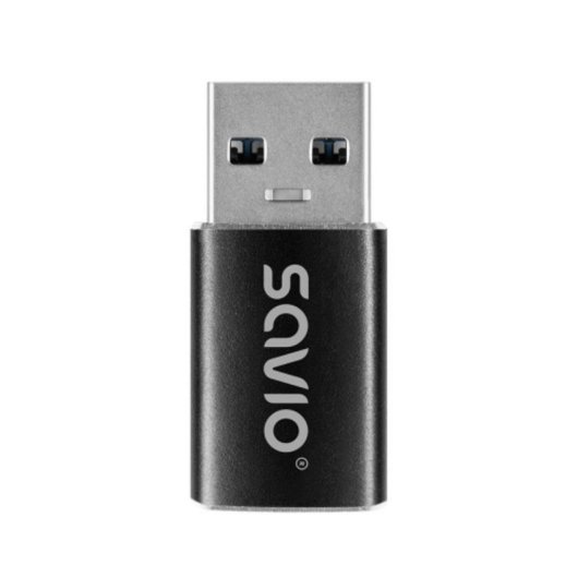 Adaptador Savio AK-81 USB-C 3.1 Fêmea para USB-A 3.1 Macho