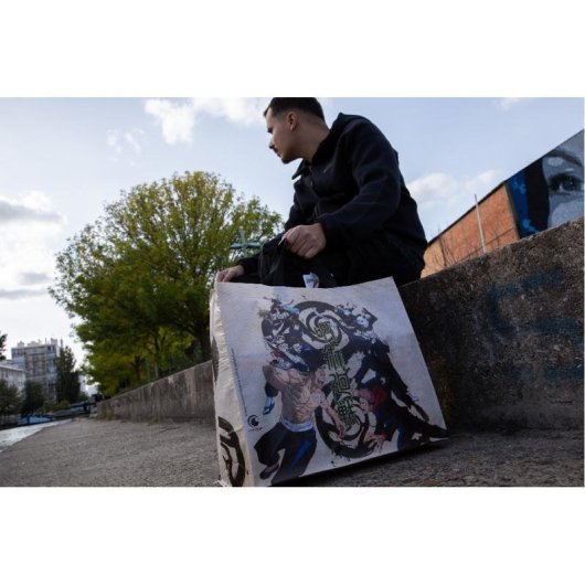 Bolso de compras Konix Jujutsu Kaisen Beige Plástico reciclado 450x400x200 mm