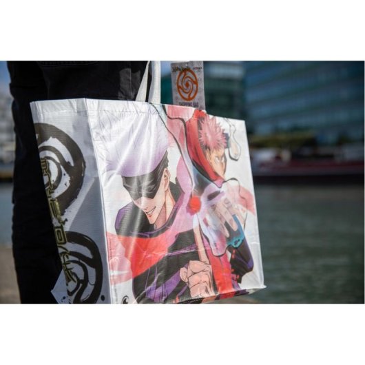 Bolso de compras Konix Jujutsu Kaisen Blanco Plástico reciclado 450 x 400 x 200 mm