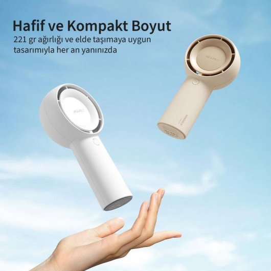 Mini-Handventilator JISULIFE Life5 Plus Braun 5 Stufen 4000mAh Akku Wiederaufladbar