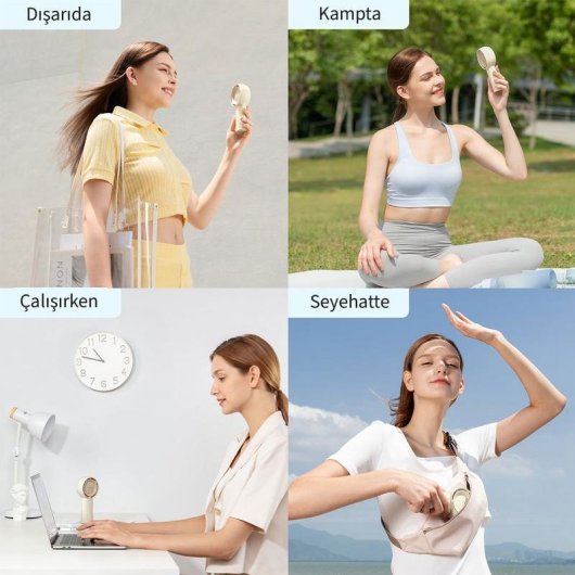 Mini-Handventilator JISULIFE Life5 Plus Braun 5 Stufen 4000mAh Akku Wiederaufladbar
