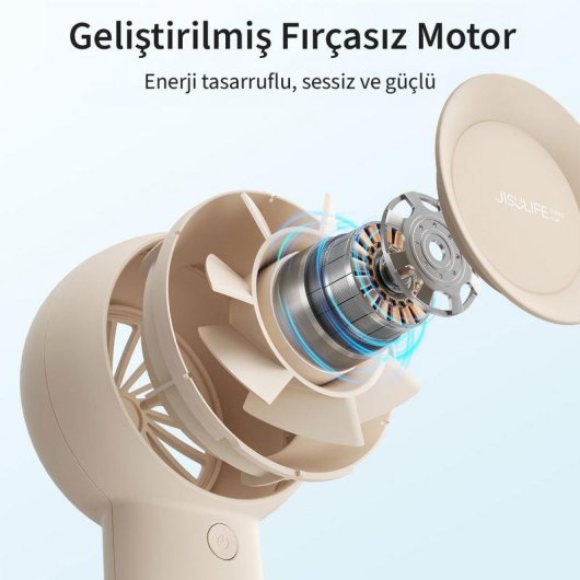Mini-Handventilator JISULIFE Life5 Plus Braun 5 Stufen 4000mAh Akku Wiederaufladbar