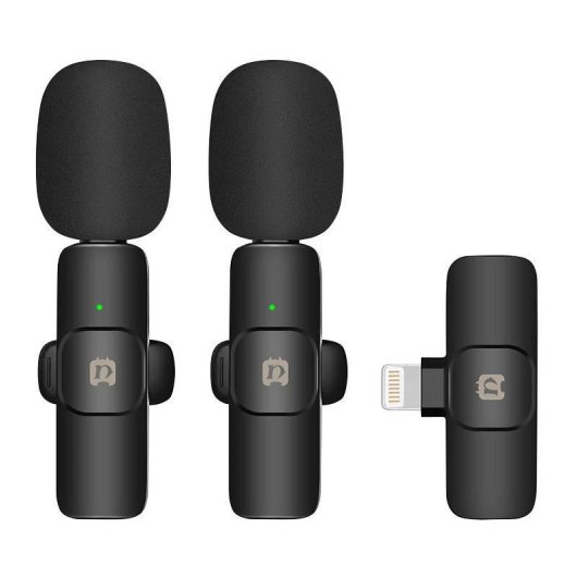 Micrófono Puluz PU3150B Lavalier inalámbrico omnidireccional Lightning