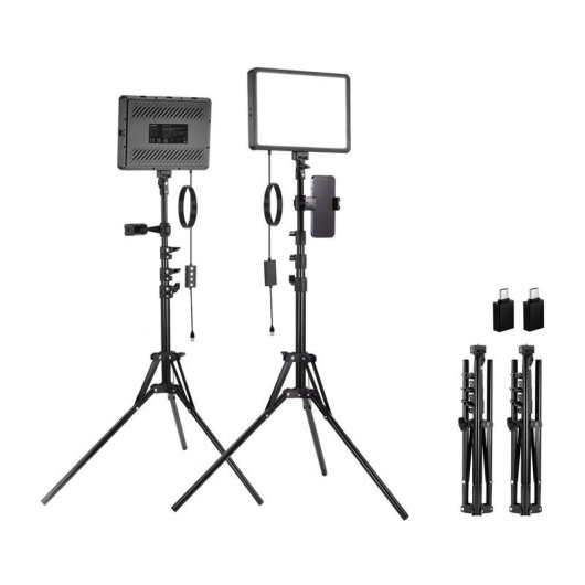 Kit de Iluminación Neewer BP300 2 Luces LED + Trípodes + Soportes Móvil