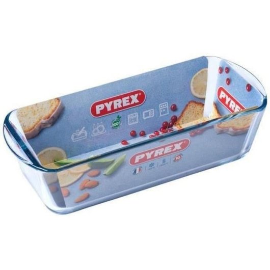 Pyrex Molde Para Pan De Vidrio Borosilicato 31 Cm, Rectangular, Asas Laterales Integradas, Esquinas Redondeadas, Apto Horno/microondas/congelador/lavavajillas, Capacidad 1,7 L