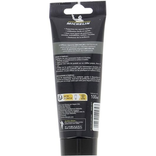 Michelin Expert Quitamanchas De Arañazos Gris Para Pintura De Coche 100 Ml, Crema Blanca En Tubo