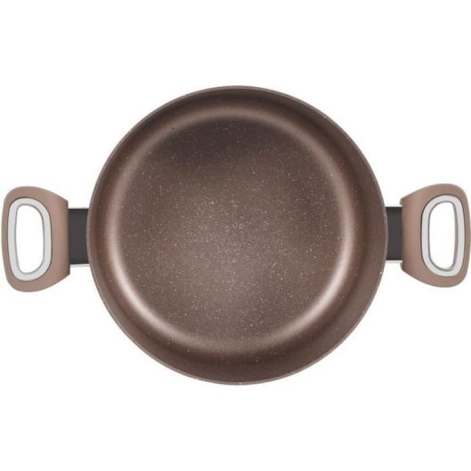 Arthur Martin Am5531 28 Cm Marmita De Aluminio 6,3 L Con Revestimiento Antiadherente Interior Efecto Moteado Y Tapa De Cristal Compatible Con Inducción