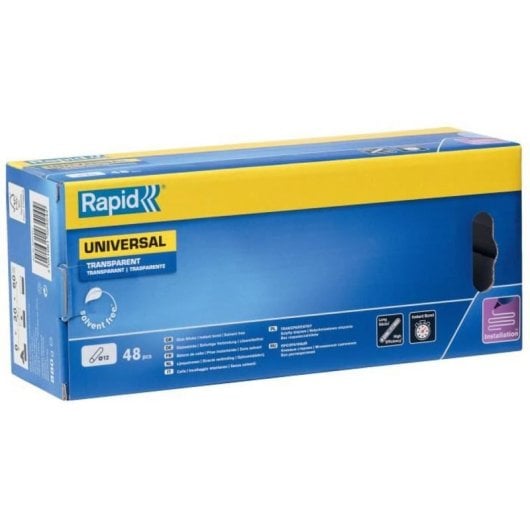 Bastones De Cola Termofusible Transparente Rapid, Ø12 Mm X 190 Mm, Pack 48 Uds. Eva Y Resina Para Pegado Rápido, Alta Fuerza De Unión Y Uso Con Pistolas Compatibles.