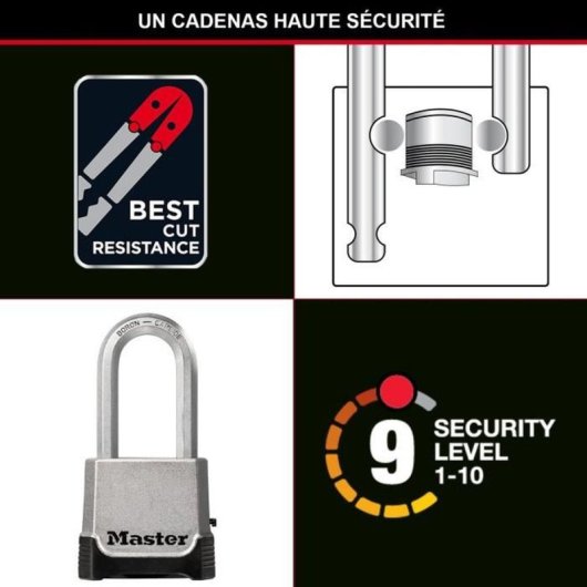 Vorhangschloss Master Lock Excell M176EURDLH 4-stellig Outdoor