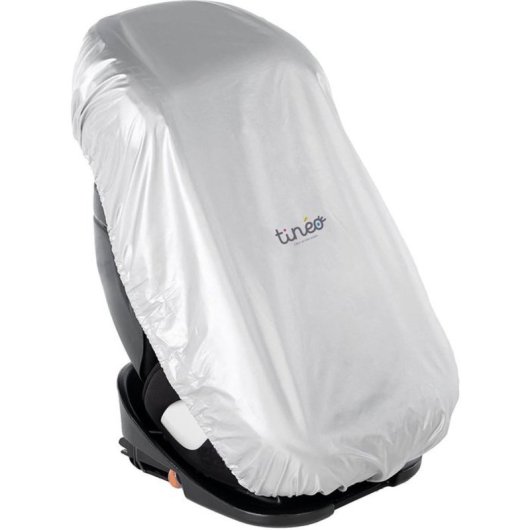 Tinéo Funda Universal Para Silla De Coche Upf 50+ Anti-uv Gris 50x75 Cm, Con Borde Elástico, Bloquea 98% Uva/uvb Y Reduce Hasta 25 °c La Temperatura