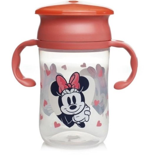 Thermobaby Disney Baby Minnie Vaso Entrenamiento 360° Antiderrames 395 Ml, Silicona Flexible, Asas Ergonómicas, Sin Bpa, Apto Desde 10 Meses