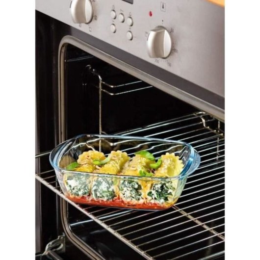 Pyrex Cook & Heat Bandeja Rectangular De Vidrio Borosilicato 23 X 15 Cm (1,1 L) Con Tapa Hermética, 2 Válvulas De Vapor Y Apta Para Horno, Microondas, Congelador Y Lavavajillas