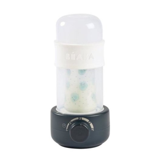 Beaba Babymilk Second Calienta Biberones Eléctrico Y Esterilizador, Azul Noche, Sistema De Vapor Cerrado, Temporizador Ajustable 1-5 Min, Para Biberones Y Tarritos