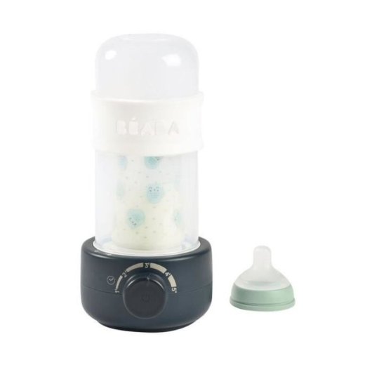 Beaba Babymilk Second Calienta Biberones Eléctrico Y Esterilizador, Azul Noche, Sistema De Vapor Cerrado, Temporizador Ajustable 1-5 Min, Para Biberones Y Tarritos