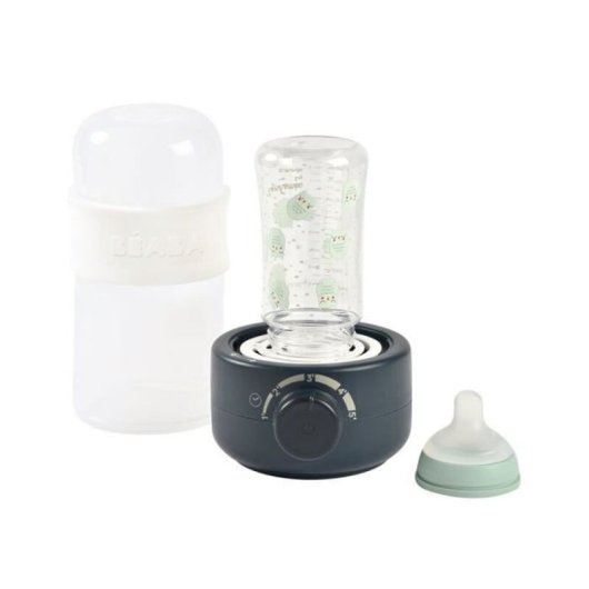 Beaba Babymilk Second Calienta Biberones Eléctrico Y Esterilizador, Azul Noche, Sistema De Vapor Cerrado, Temporizador Ajustable 1-5 Min, Para Biberones Y Tarritos