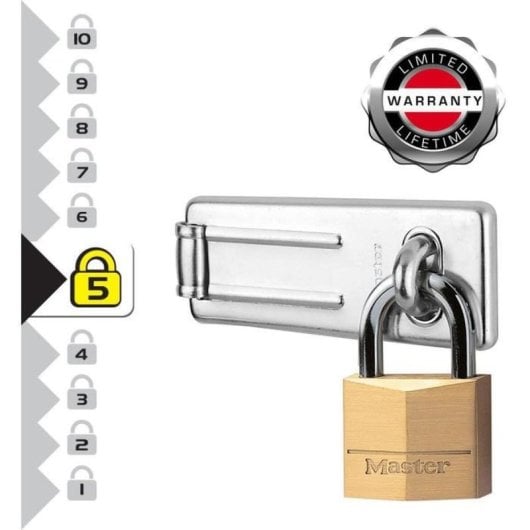 Cadenas Master Lock Pack Moraillon 89 mm Cadenas Laiton 40 mm 2 Clés