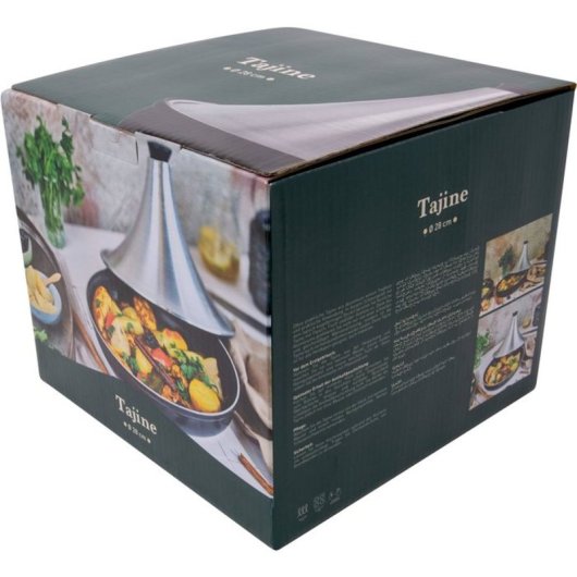 Cosy & Trendy Tajine De Aluminio Ø28 Cm Para Todo Tipo De Fuegos, Incl. Inducción. Gris/negro. Tapa Cónica Tradicional, Interior Antiadherente Recubierto Y Asa Fija.