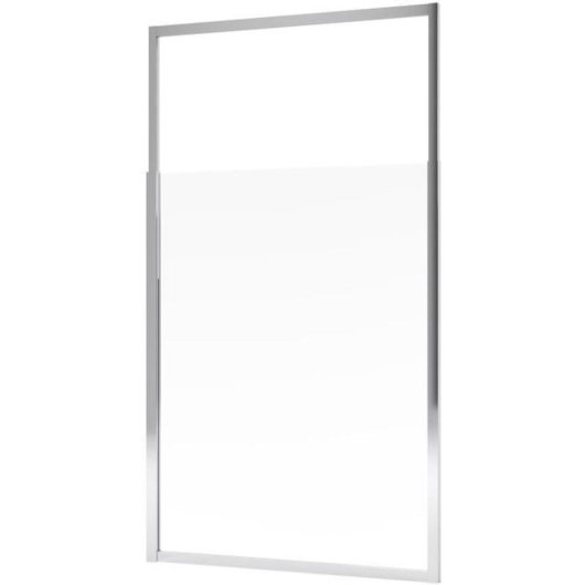 Gelco Only Chrome Mampara Fija Para Bañera 80 Cm, Vidrio Templado Transparente 6 Mm. Altura Ajustable 110-165 Cm, Perfil Aluminio Cromo Brillante, Montaje Sin Silicona