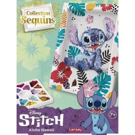 Lansay Collection Sequins Stitch – Kit De Manualidades Con Lentejuelas Enmarcadas Multicolor, Para Crear Un Cuadro Brillante Tipo Retrato, Incluye Bandeja Y Alfileres