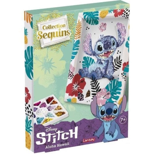 Lansay Collection Sequins Stitch – Kit De Manualidades Con Lentejuelas Enmarcadas Multicolor, Para Crear Un Cuadro Brillante Tipo Retrato, Incluye Bandeja Y Alfileres