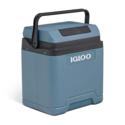 Igloo Nevera Eléctrica Portátil 12v 24 L Con Refrigeración Peltier, Aislamiento Pu Y Ventilador Integrado, Color Azul Moderno, Para Uso En Vehículo Y Salidas De Verano