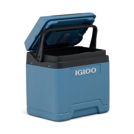 Igloo Nevera Eléctrica Portátil 12v 24 L Con Refrigeración Peltier, Aislamiento Pu Y Ventilador Integrado, Color Azul Moderno, Para Uso En Vehículo Y Salidas De Verano