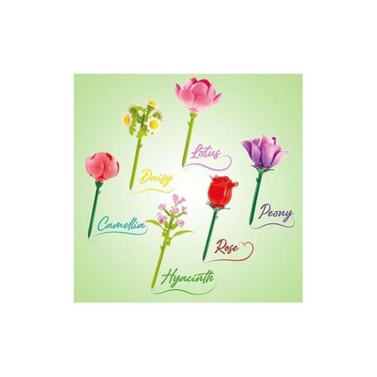Stift Canal Toys Flower Brick Pen Glitzernde Dufttinte Baubar Blumenmodell