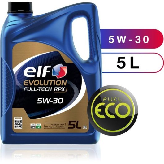 Elf Evolution Full-tech Rpx 5w-30 Aceite Motor Sintético 5 L Para Gasolina Y Diésel, Compatible Con Fap/gpf/scr, Cumple Acea C2/c3 Y Aprobaciones Mb 229.52 Y Renault Rn17