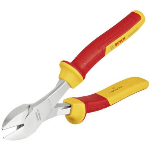 Bosch Professional 1600a02ne2 Alicates De Corte Diagonal Aislados Vde 205 Mm Con Mangos Bicolor Tpu, Acero Cromo-vanadio, Hasta 1.000 V (en/iec 60900)