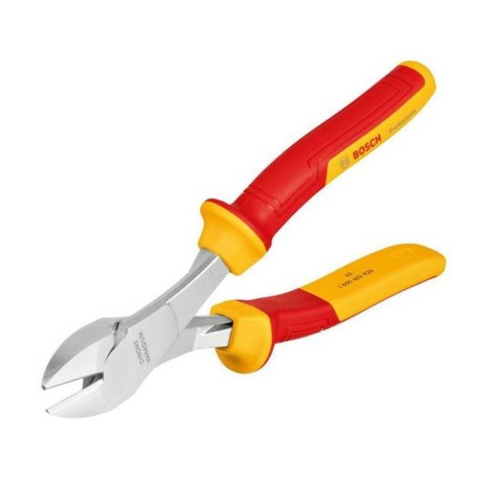 Bosch Professional 1600a02ne2 Alicates De Corte Diagonal Aislados Vde 205 Mm Con Mangos Bicolor Tpu, Acero Cromo-vanadio, Hasta 1.000 V (en/iec 60900)