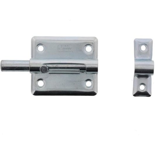 Burg Wächter Gr 70 Sb Pestillo De Superficie Galvanizado 70 Mm Para Puertas Y Portones, Acero Galvanizado, 3 Mm, Incluye Tornillos (en Applique), Color Plata