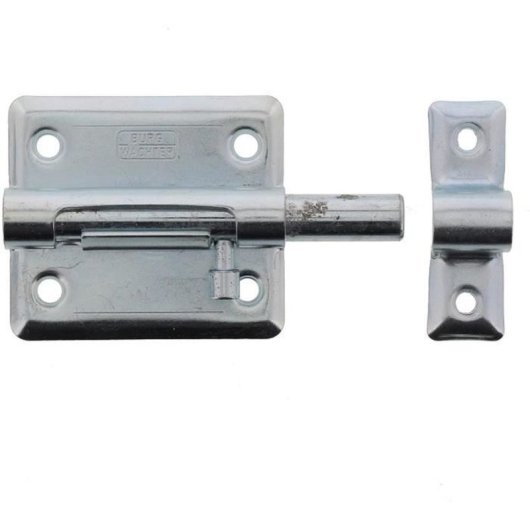 Burg Wächter Gr 70 Sb Pestillo De Superficie Galvanizado 70 Mm Para Puertas Y Portones, Acero Galvanizado, 3 Mm, Incluye Tornillos (en Applique), Color Plata