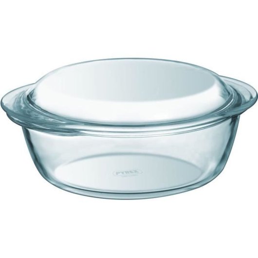 Set De 2 Cocottes Redondas De Vidrio De Borosilicato Pyrex Con Tapa, 1 L Cada Una, Resistentes Al Calor (de -40°c A +350°c)