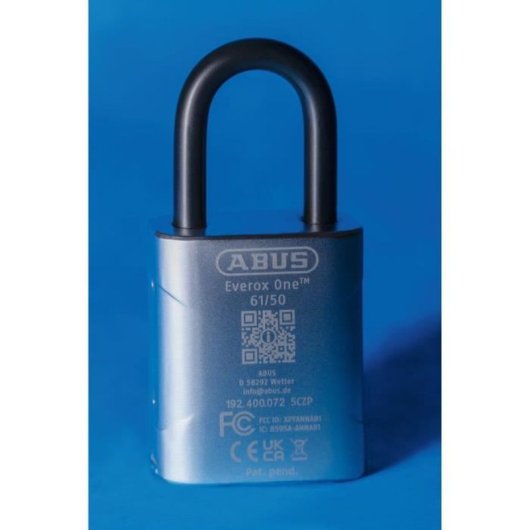 Abus Everox One Candado Electrónico Bluetooth 61/50 Mm Con Huella Digital, App Abus One, Ip66/ip68, Cuerpo Zamak, Grillete Nano Protect, Nivel 6
