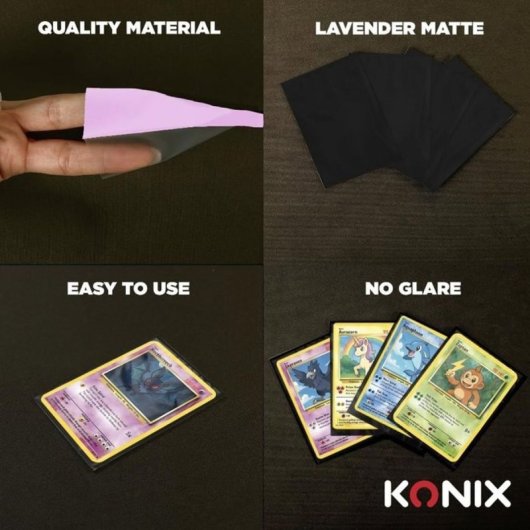 Konix Fundas Para Cartas Trading Mate Lavanda 66 X 91 Mm, Pack 100 Unidades