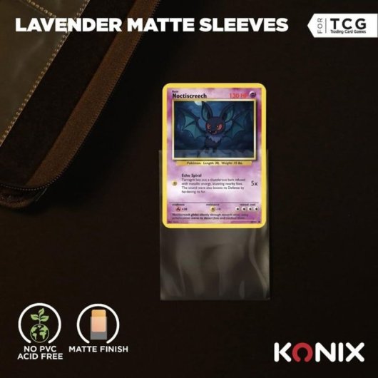 Konix Fundas Para Cartas Trading Mate Lavanda 66 X 91 Mm, Pack 100 Unidades