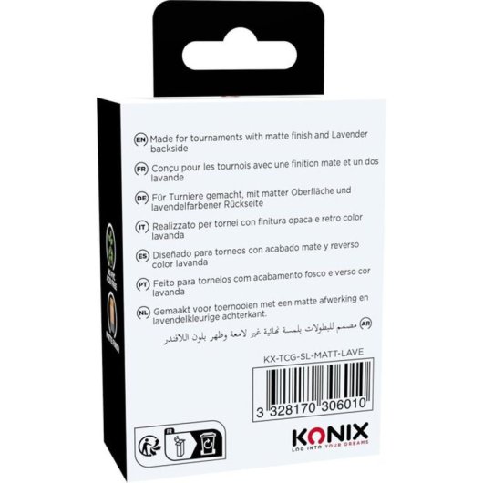 Konix Fundas Para Cartas Trading Mate Lavanda 66 X 91 Mm, Pack 100 Unidades