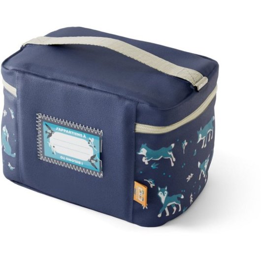 Monbento Frosty Kids 5l Wolf Blue · Bolsa Térmica Infantil Para Comida Con Doble Cremallera, Bolsillo Interior Con Cremallera Y Asa Superior