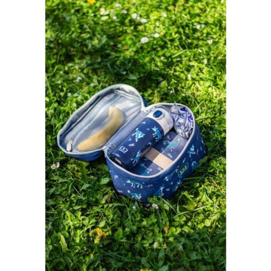 Monbento Frosty Kids 5l Wolf Blue · Bolsa Térmica Infantil Para Comida Con Doble Cremallera, Bolsillo Interior Con Cremallera Y Asa Superior