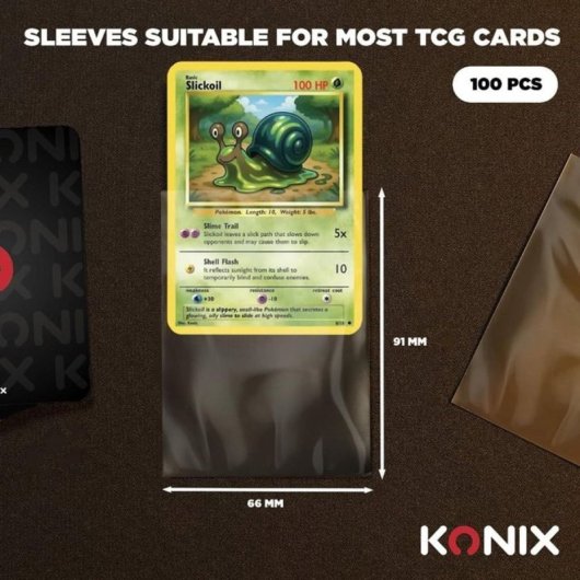 Konix Fundas Mate Para Cartas Tcg 66 X 91 Mm Azul Oscuro (pack 100) Sin Ácido, Acabado Antirreflejos