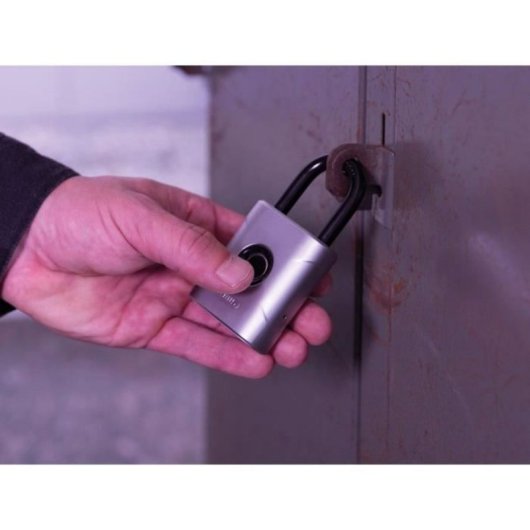 Abus 57/50 Touch Candado Biométrico Con Sensor De Huella 360° Ip68, Resistente Exterior, Nivel De Seguridad 6, Anilla 8 Mm, 1 Pila Cr2