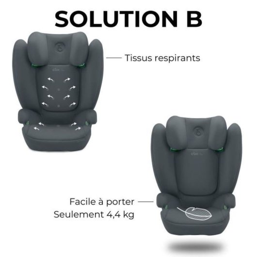 Cybex Solution B I-fix Isofix Grupo 2/3 (95-150 Cm) Gris Acero, Protección L.s.p., Reposacabezas 12 Posiciones Y Funda Lavable
