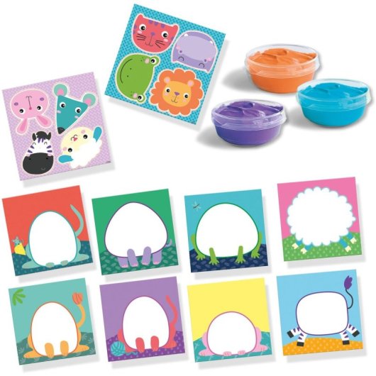 Ses Creative My First Finger Painting Animales – Kit De Pintura De Dedos Lavable Con 8 Tarjetas Y 3 Colores, Incluye Pegatinas