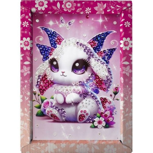 Kit Manualidades Con Lentejuelas Lansay Collection Sequins Féérique: Hada Conejita, Panel Ilustrado Con Marco, Bandeja Compartimentada Y Tornillos, Para 6+