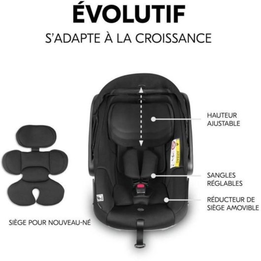 Siège Auto Hauck Drive N Care I-Size 0-13kg 40-87cm Noir Harnais 3 Points