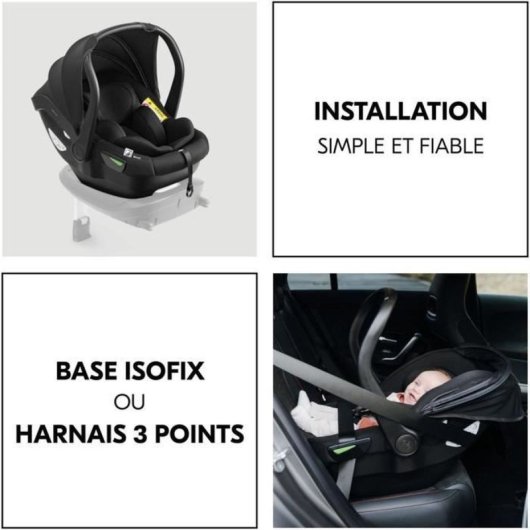 Siège Auto Hauck Drive N Care I-Size 0-13kg 40-87cm Noir Harnais 3 Points