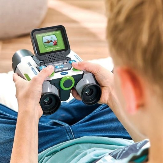 Vtech Genius Xl Prismáticos Interactivos 10x21 Con Pantalla Color Plegable 2,4", Visión Nocturna Ir, Cámara Y 6 Modos Educativos Para Niños