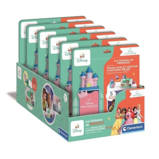 Clementoni Disney Princess Set De Accesorios Para Proyector Cuentos: 5 Historias Con Tarjetas De Diapositivas (color Lila)