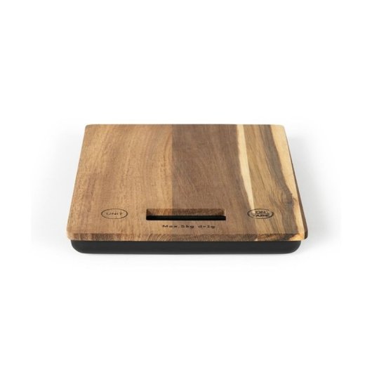 Balanza De Cocina Digital Livoo Dom492 Con Plataforma De Madera De Acacia, 5 Kg Y Precisión 1 G, Función Tare, Pantalla Lcd Y Botones Táctiles, Apagado Automático (incluye 2 Pilas Aaa)